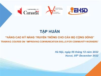 Training course on Improving communication skills for community workers